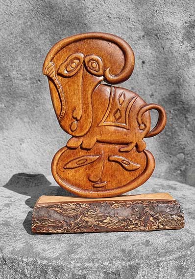 Wooden carving "Petroglyph"