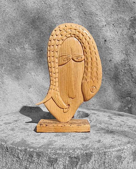 Wooden carving "The Curly Haired Boy"