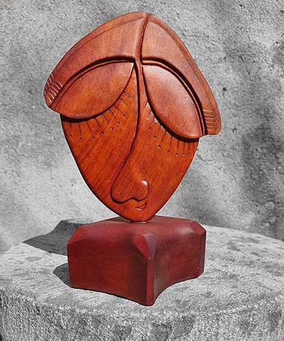 Wooden carving "Against the wind"