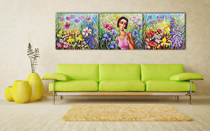 Scent of Flowers (three paintings)